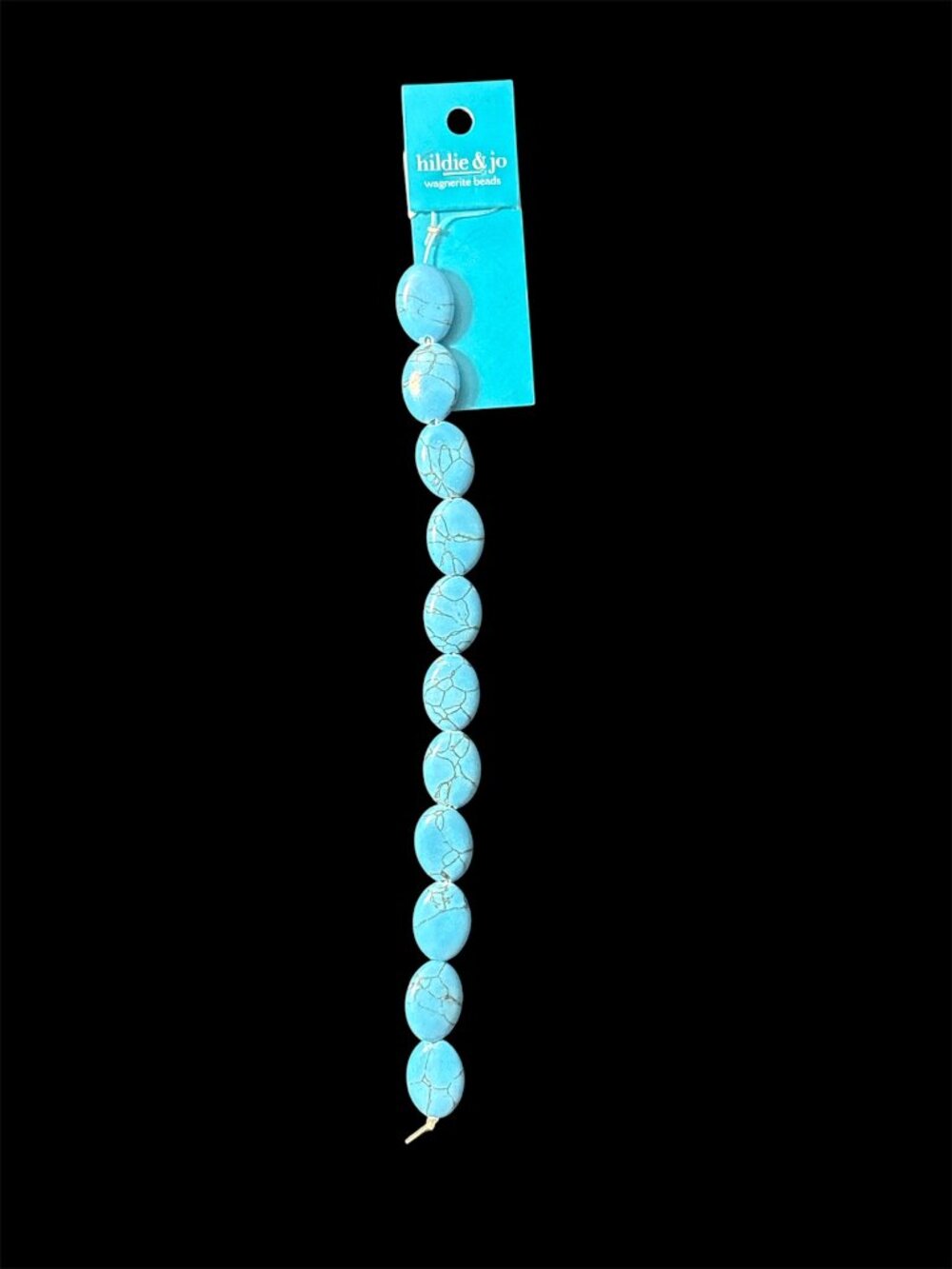 Hildie & Jo Wagnerite Turquoise Blue Oval Flat Coin Beads
